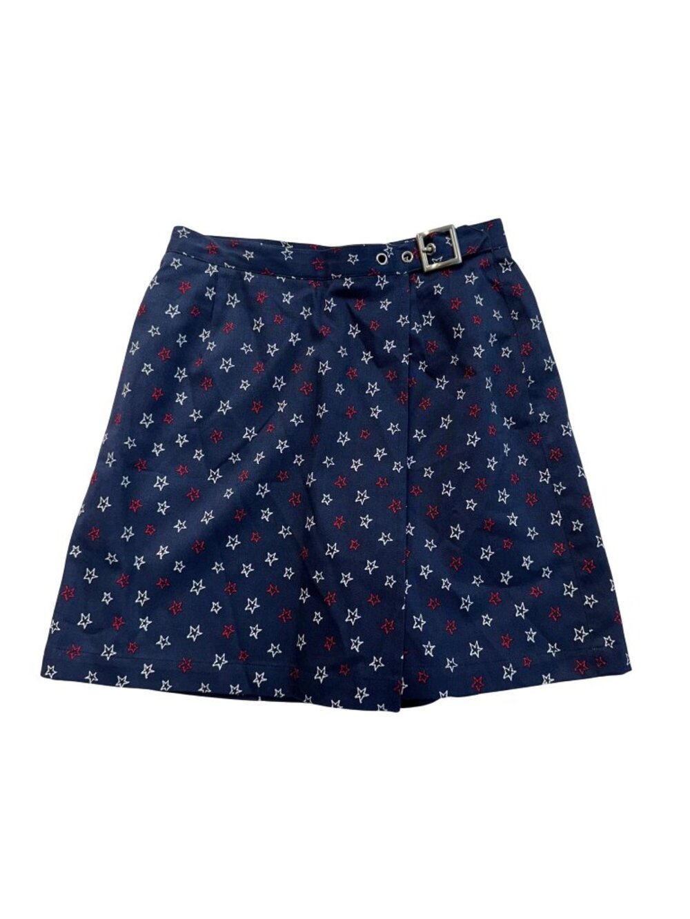 Liz Claiborne Americana Red White Blue Star Print Skort Sz 2 Petite 90s Vintage